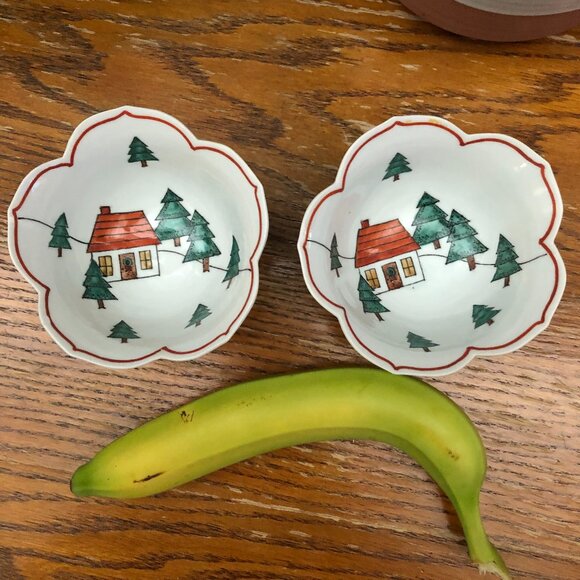 Winter/ Christmas Hand-Painted Holiday Bowls- Overjoy - Picture 2 of 6